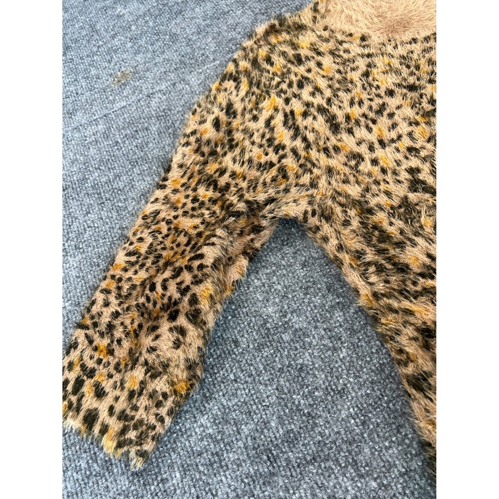 Animal Print Tiger Face Fuzzy Knit Tunic Top Lauren Michelle XL - Picture 3 of 8